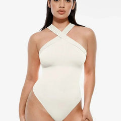Seamless Crossover Halter Neck Bodysuit