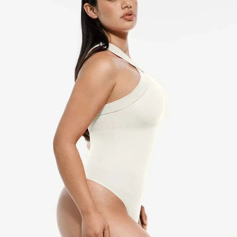 Seamless Crossover Halter Neck Bodysuit