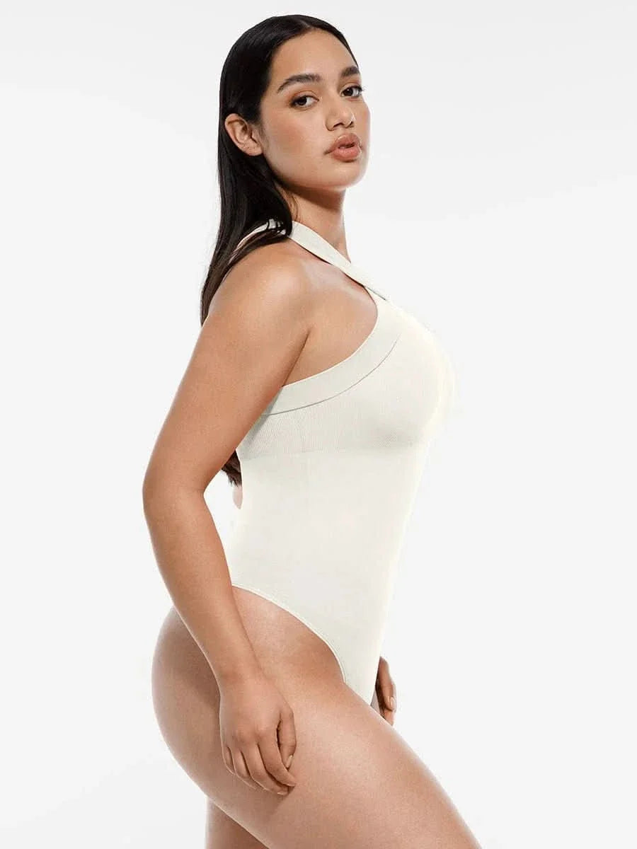 Seamless Crossover Halter Neck Bodysuit
