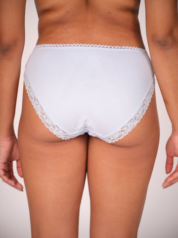 Mid Waist Bikini Bundle Of 5 - (2 Black, 2 Sky Blue & White)