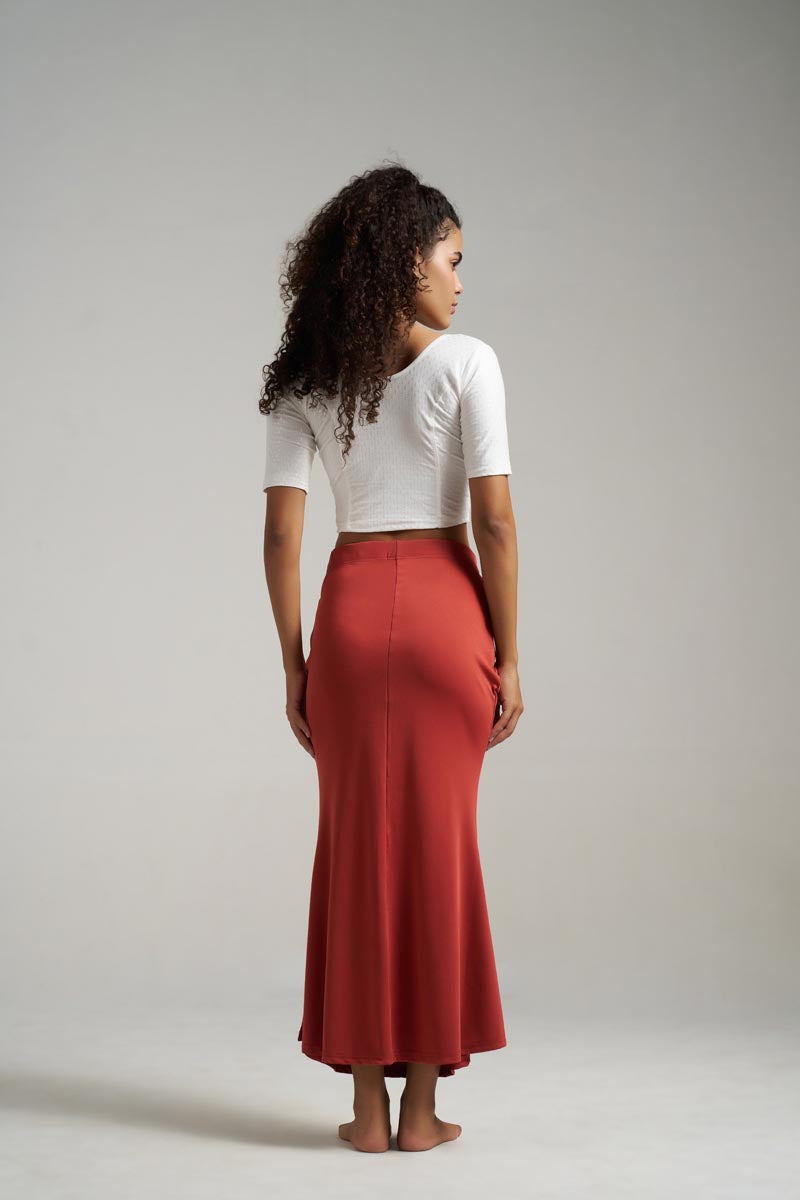 Munns & Mars Saree Shapewear Polyester Fish Cut - BrickRed