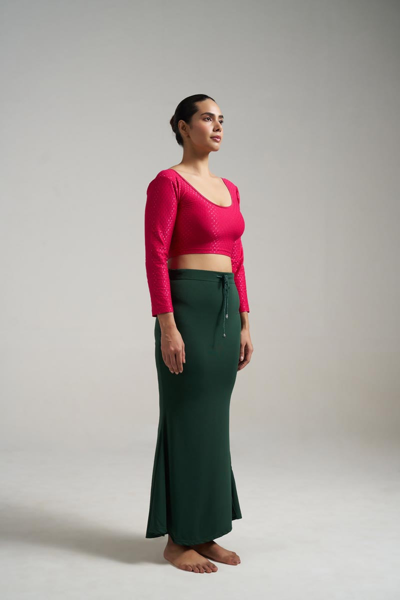Munns & Mars Saree Shapewear Polyester Fish Cut - Green