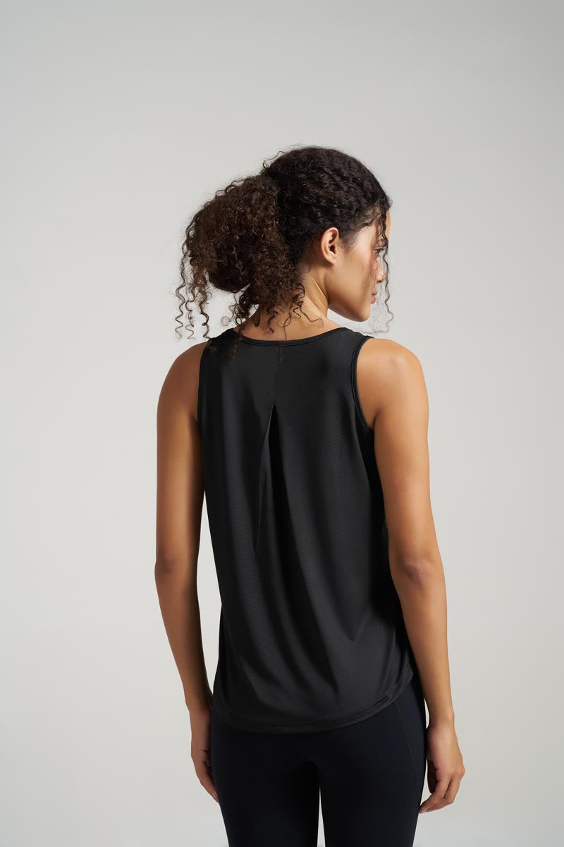 Munns & Mars Box-Pleat Tank Top - Black