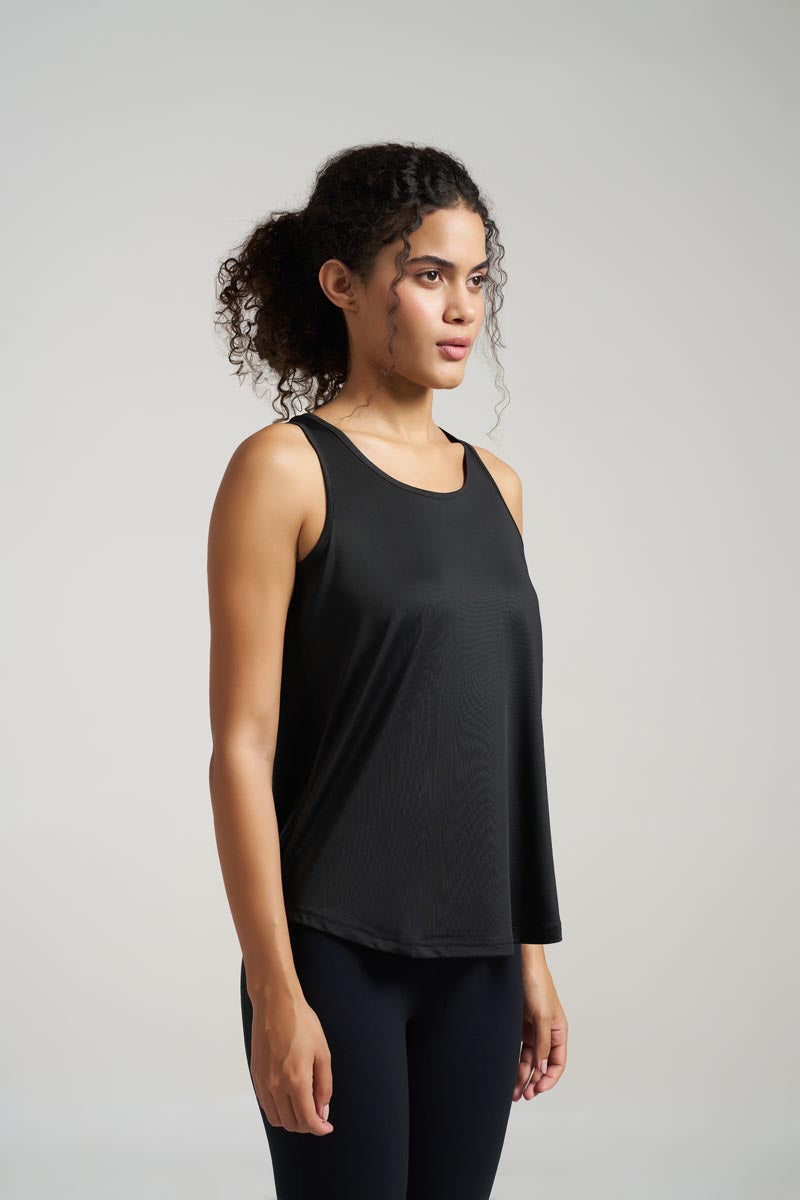 Munns & Mars Box-Pleat Tank Top - Black