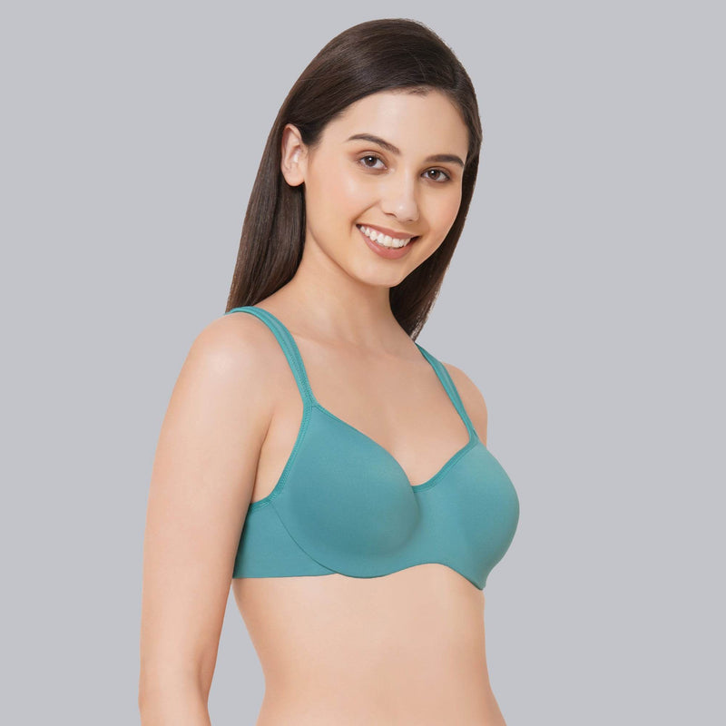 SOIE Woman - Padded Wired Full Coverage Seamless Cups Sweetheart Neckline Bra - Bra -for Women