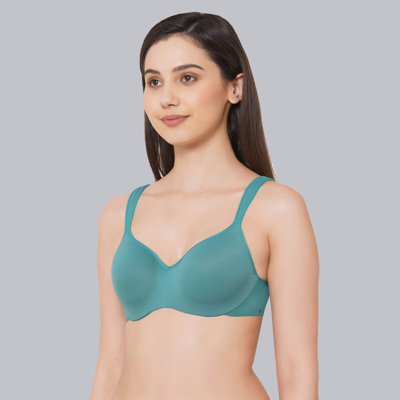 SOIE Woman - Padded Wired Full Coverage Seamless Cups Sweetheart Neckline Bra - Bra -for Women