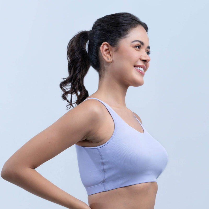 SOIE Woman - Removable Cups Non-Wired Full Coverage Low Impact Slip On Sports Bra - Bra -for Women