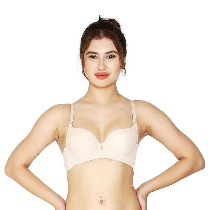 women Self Design Wired Lightly Padded Pushup Bra