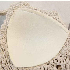 Women's Summer Beach Backless Crochet Halter Bikini Crop Top Crochet Hollow Out Tassle Embroidery Knit Boho Beachwear