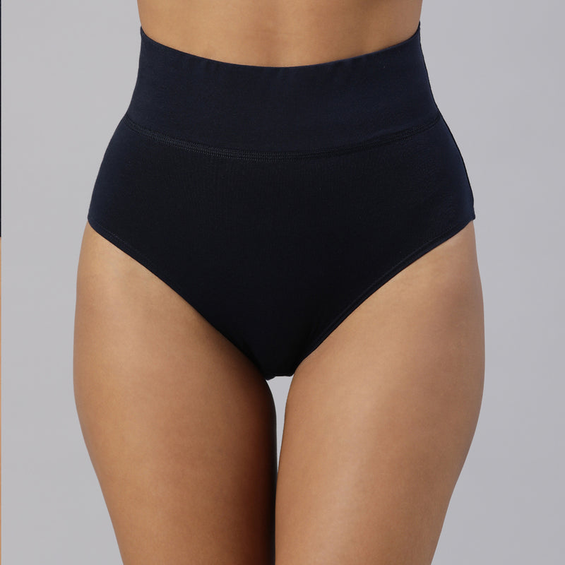 Women’s Pure Cotton High-Rise Tummy Control Panty | Soft Breathable Skin-Friendly Full Coverage Shapewear | Everyday Comfort | Pack of 2