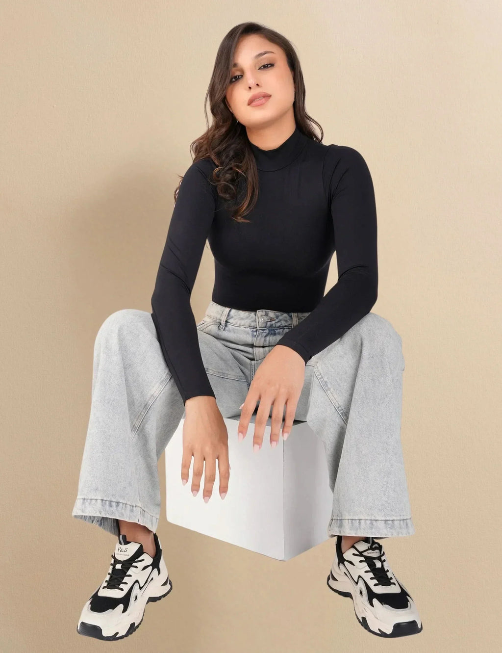 turtle neck black bodysuit