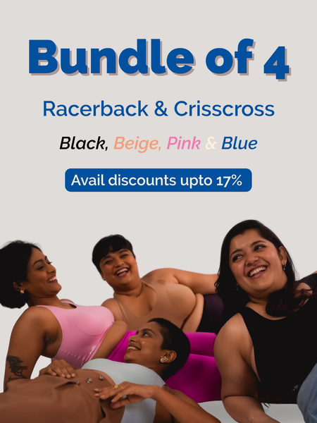Fursat Comfortable Racerback & Crisscross Bras for Daily Use | Bundle of 4 | Tilt Intimates