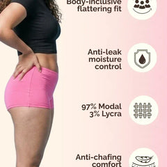 2 Pack - Pink Absorbent Boyshorts