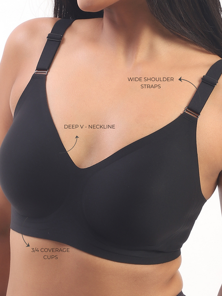 Vera – Black Wireless Everyday Lift Bra