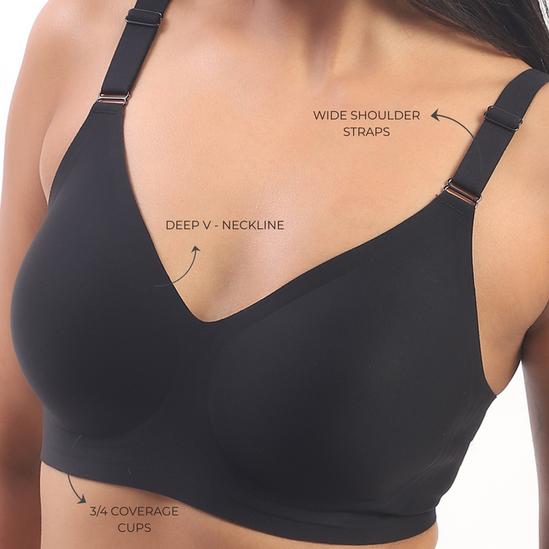 Everyday Black Duo- Bello & Vera Black Seamless Wirefree Bras