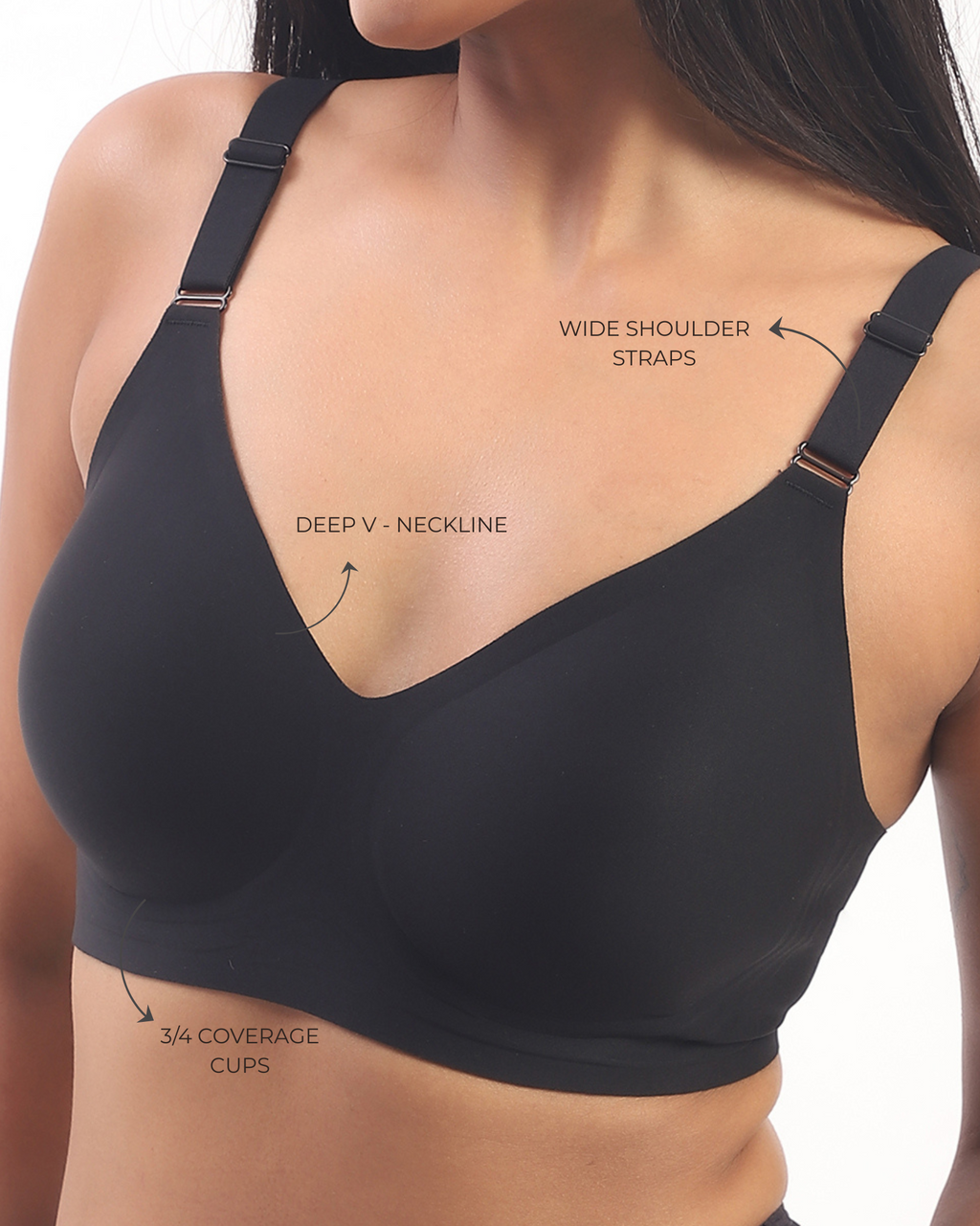 Everyday Black Duo- Bello & Vera Black Seamless Wirefree Bras