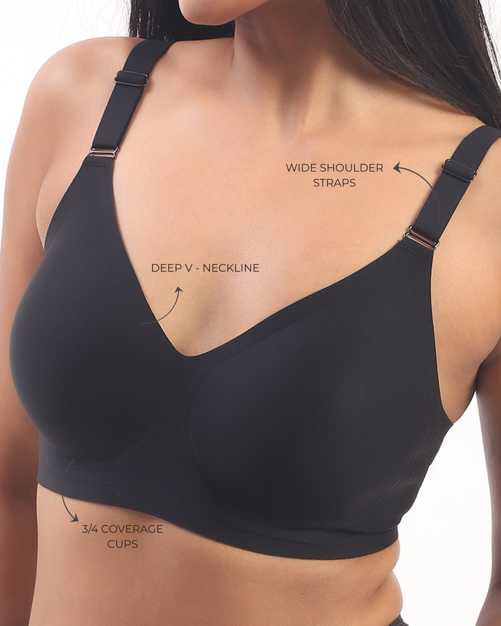 Everyday Black Duo- Bello & Vera Black Seamless Wirefree Bras