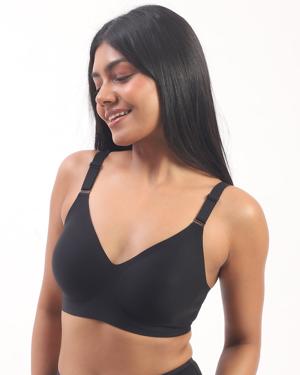 Everyday Black Duo- Bello & Vera Black Seamless Wirefree Bras