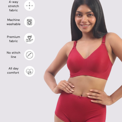 Vera – Red Wireless Everyday Lift Bra