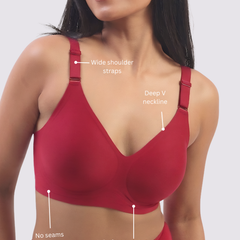 Vera – Red Wireless Everyday Lift Bra