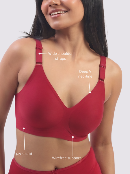 Vera – Red Wireless Everyday Lift Bra