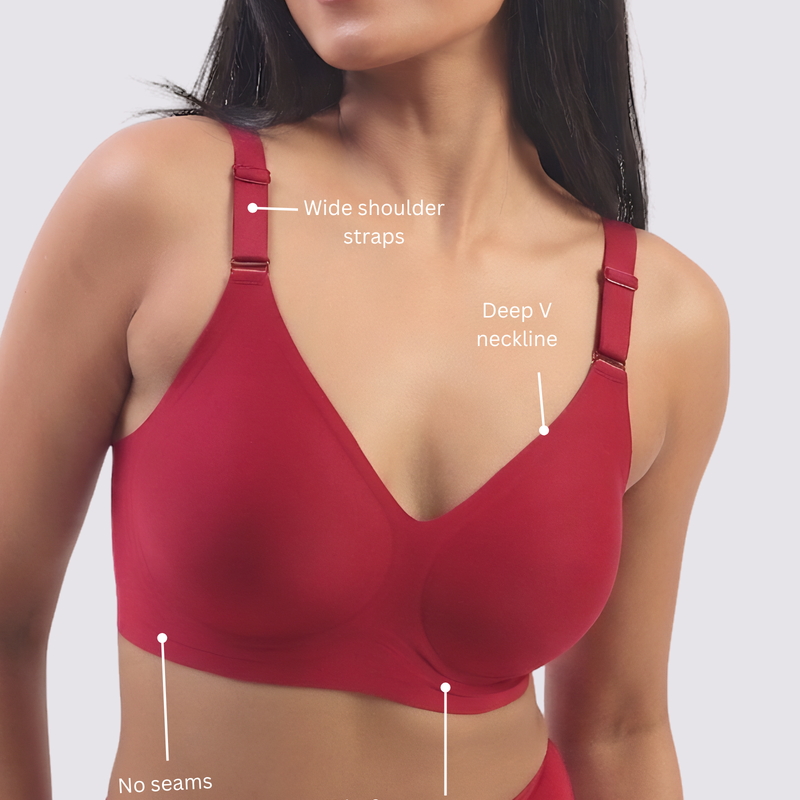 Vera – Red Wireless Everyday Lift Bra