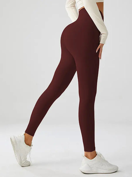 Crossover V-Waist Mars Red Yoga Leggings