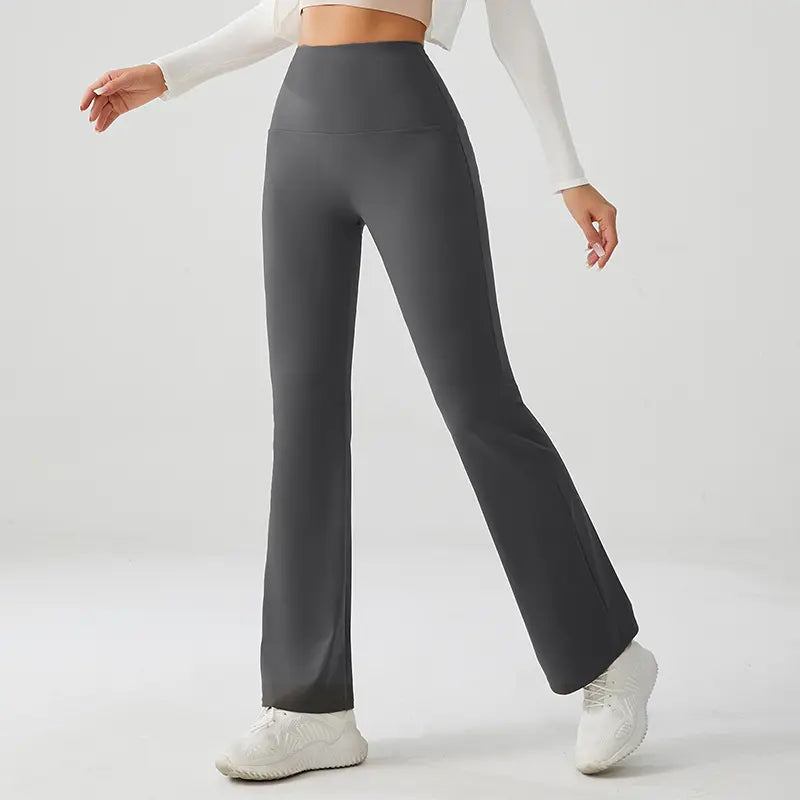 Charcoal Grey High Rise Flare Yoga Pants