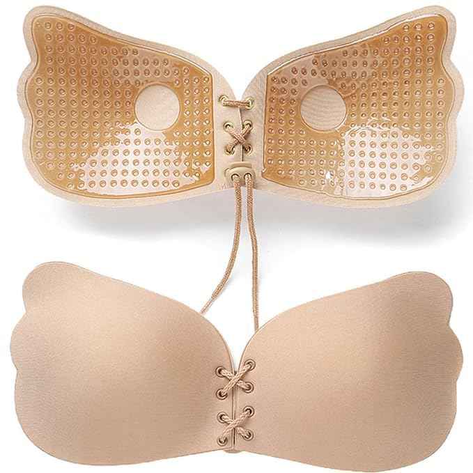 Brachy Nude Sticky Adhesive Silicone Invisible Push Up Backless Strapless Bra