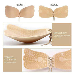 Brachy Nude Sticky Adhesive Silicone Invisible Push Up Backless Strapless Bra