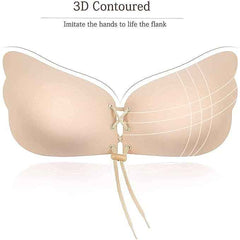Brachy Nude Sticky Adhesive Silicone Invisible Push Up Backless Strapless Bra
