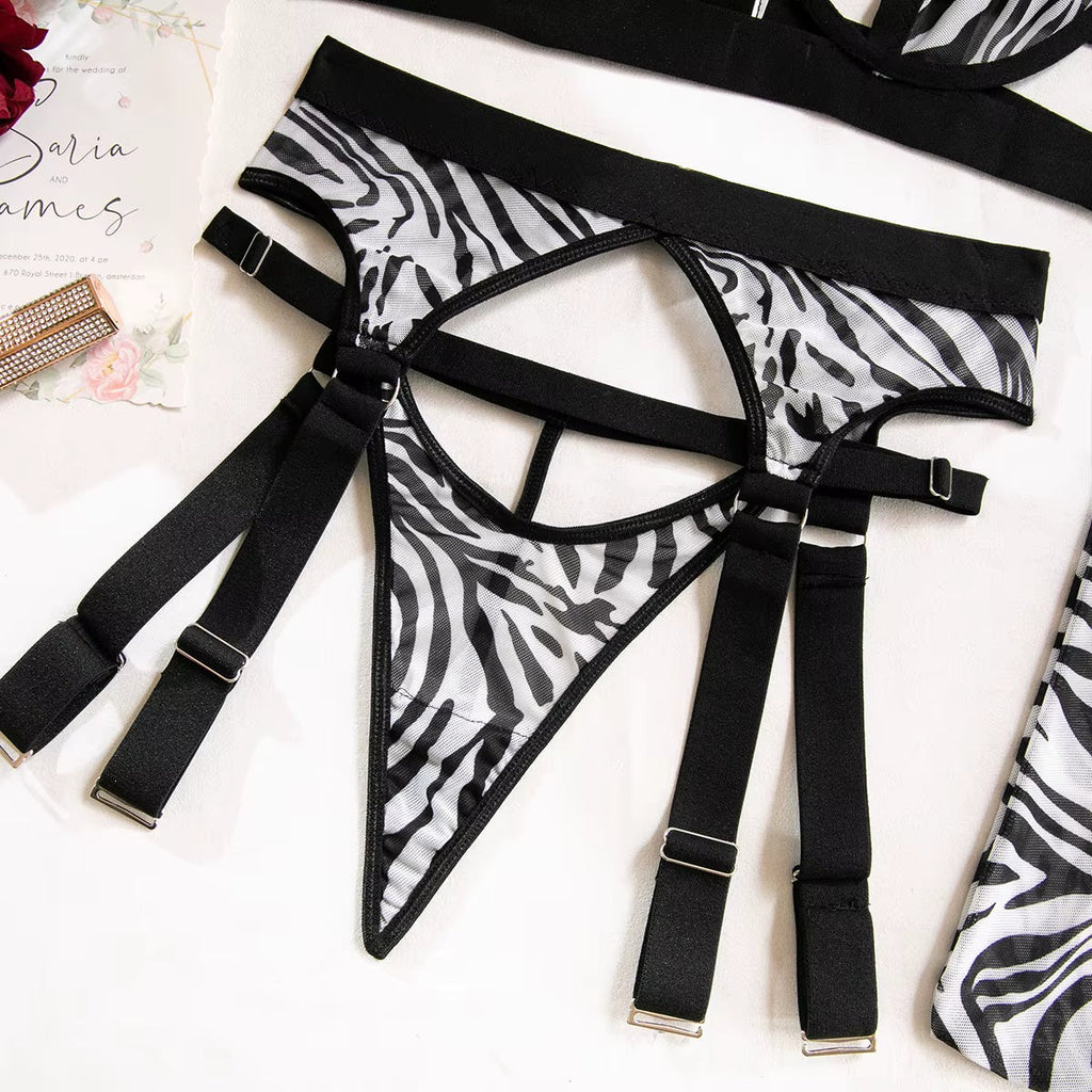 Brachy Women valentine's Babydoll Lingerie Sexy Hot Zibra Printed Night Dress Sleepwear.