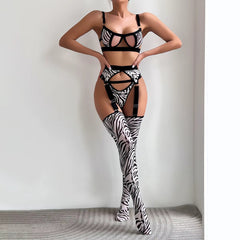 Brachy Women valentine's Babydoll Lingerie Sexy Hot Zibra Printed Night Dress Sleepwear.